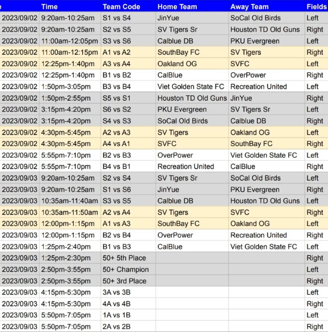 schedule